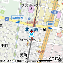 北岡崎駅周辺の地図