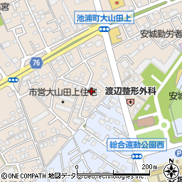愛知県安城市池浦町大山田上2-576周辺の地図