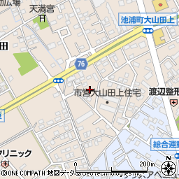 愛知県安城市池浦町大山田上2-217周辺の地図