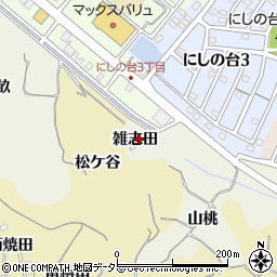 愛知県知多市新知雑志田周辺の地図