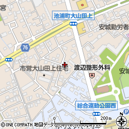 愛知県安城市池浦町大山田上2-577周辺の地図