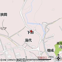 愛知県岡崎市田口町下田周辺の地図