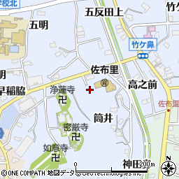 愛知県知多市佐布里筒井16周辺の地図