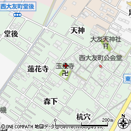 愛知県岡崎市西大友町寺山26周辺の地図