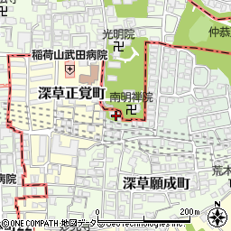 京都府京都市伏見区深草南明町2周辺の地図