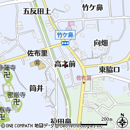 愛知県知多市佐布里高之前周辺の地図