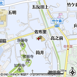 愛知県知多市佐布里筒井21周辺の地図