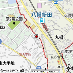 愛知県知多市八幡沢周辺の地図