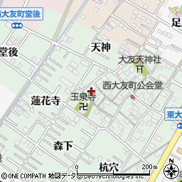 愛知県岡崎市西大友町寺山18周辺の地図