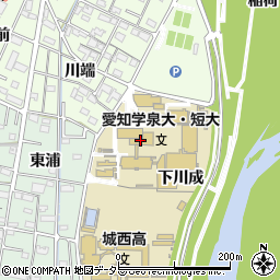 愛知学泉大学　岡崎キャンパス周辺の地図