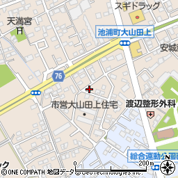 愛知県安城市池浦町大山田上2-585周辺の地図