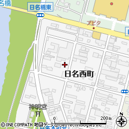 愛知県岡崎市日名西町周辺の地図
