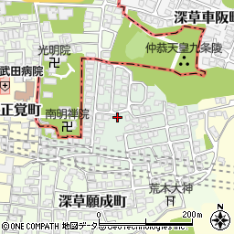 京都府京都市伏見区深草南明町9周辺の地図