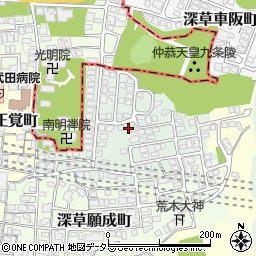 京都府京都市伏見区深草南明町14周辺の地図