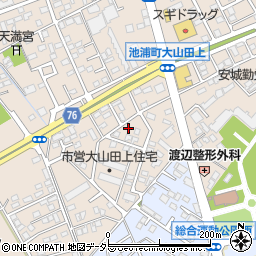 愛知県安城市池浦町大山田上周辺の地図