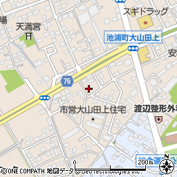 愛知県安城市池浦町大山田上2-343周辺の地図