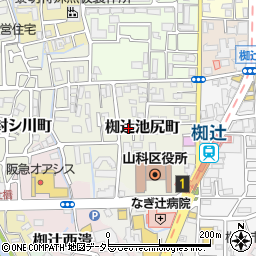 京都府京都市山科区椥辻池尻町周辺の地図