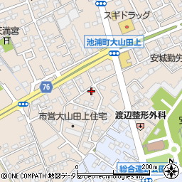 愛知県安城市池浦町大山田上2-405周辺の地図
