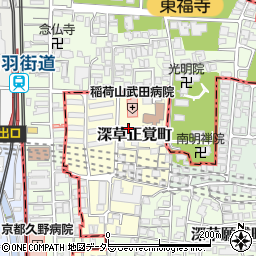 京都府京都市伏見区深草正覚町２７番地周辺の地図