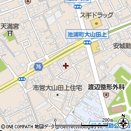 愛知県安城市池浦町大山田上2周辺の地図