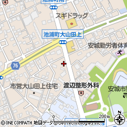 愛知県安城市池浦町大山田上2-342周辺の地図