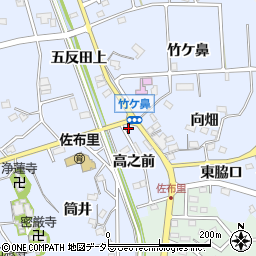 愛知県知多市佐布里高之前74周辺の地図