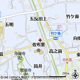 愛知県知多市佐布里周辺の地図