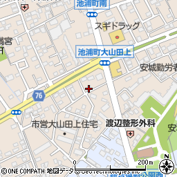 愛知県安城市池浦町大山田上2-20周辺の地図