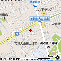 愛知県安城市池浦町大山田上2-376周辺の地図