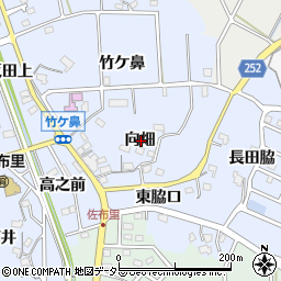 愛知県知多市佐布里向畑周辺の地図