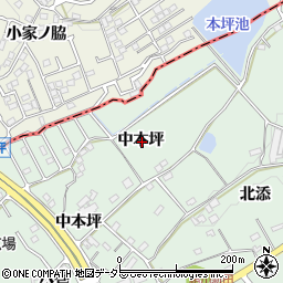 愛知県知多郡東浦町緒川中本坪周辺の地図