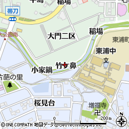 愛知県知多郡東浦町緒川竹ケ鼻周辺の地図