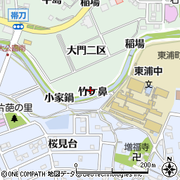 愛知県東浦町（知多郡）緒川（竹ケ鼻）周辺の地図