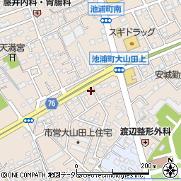 愛知県安城市池浦町大山田上2-710周辺の地図