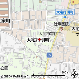 京都府京都市山科区大宅打明町周辺の地図