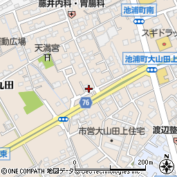 愛知県安城市池浦町大山田上2-309周辺の地図
