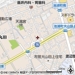 愛知県安城市池浦町大山田上2-322周辺の地図