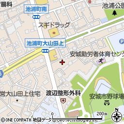 愛知県安城市池浦町大山田上2-625周辺の地図
