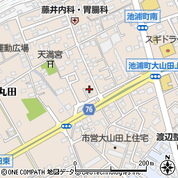 愛知県安城市池浦町大山田上2-323周辺の地図