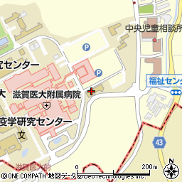 セブンイレブンＫＯＹＯ滋賀医科大学附属病院店周辺の地図