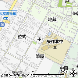 愛知県岡崎市東大友町筆屋周辺の地図