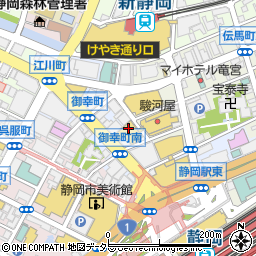 家庭教師のトライ静岡校周辺の地図