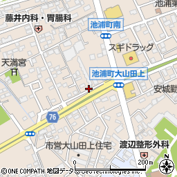 愛知県安城市池浦町大山田上2-672周辺の地図