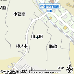 愛知県知多市新知山ノ田周辺の地図