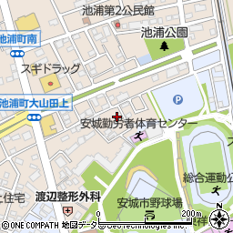 愛知県安城市池浦町大山田上2-357周辺の地図