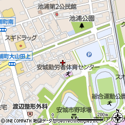 愛知県安城市池浦町大山田上2-412周辺の地図