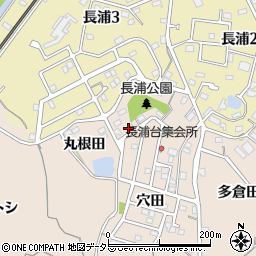愛知県知多市日長丸根田周辺の地図