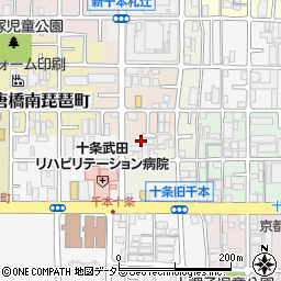 京都府京都市南区唐橋芦辺町21-17周辺の地図