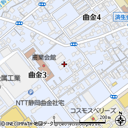 静岡県信連　曲金寮周辺の地図
