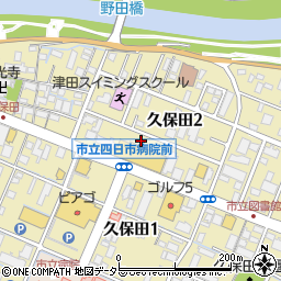 三重県四日市市久保田周辺の地図